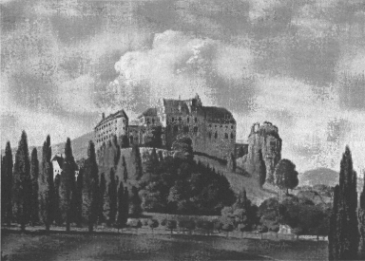 Schloß von Norden um 1838 Schloß von Norden um 1838.